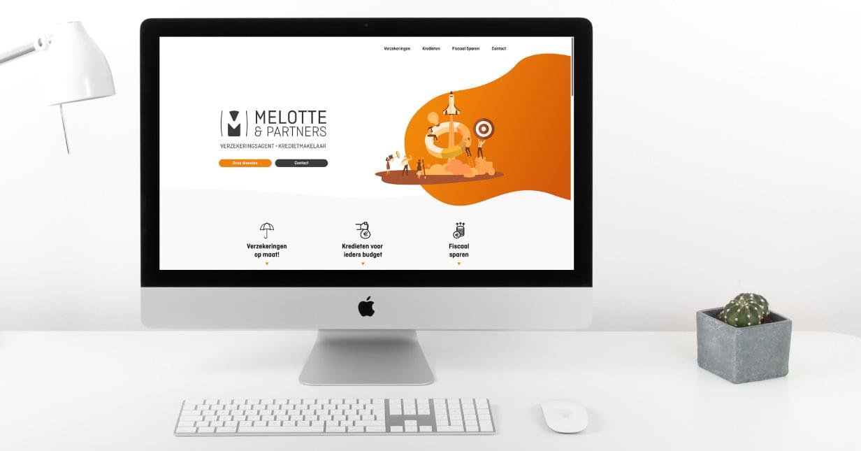 Melotte & Partners website iMac mockup