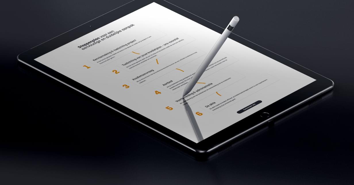 Melotte & Partners website iPad mockup