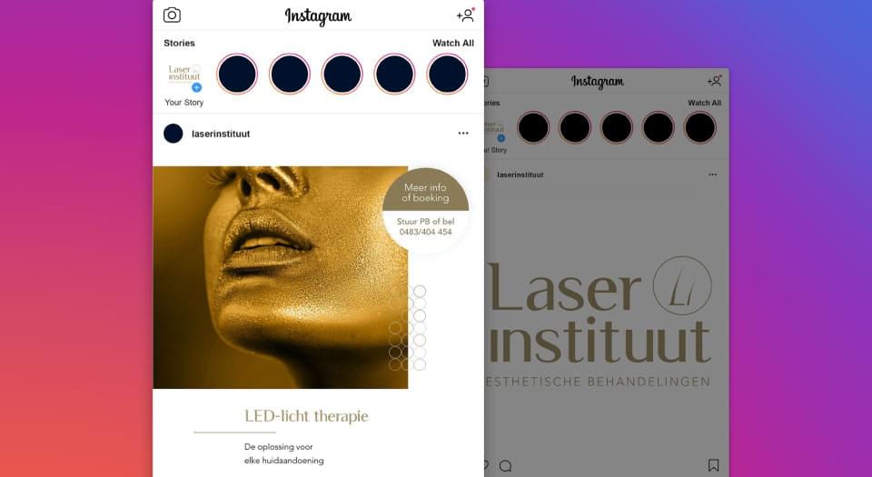 Social media posts mockup Laserinstituut